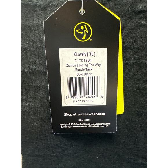 Zumba Wear Leading The Way Muscle Tank Top Black XL NWT Workout Active Gym Shirt - Picture 3 of 5